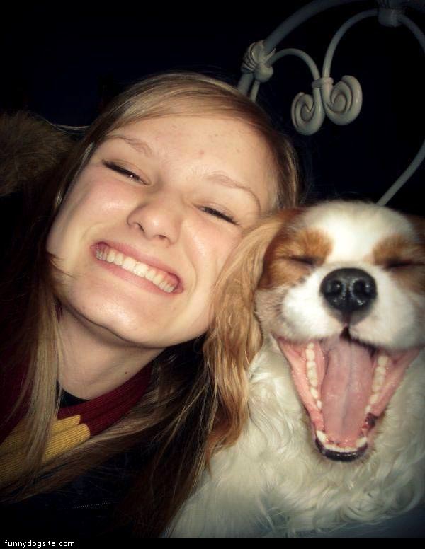 Happy Dog And Girl